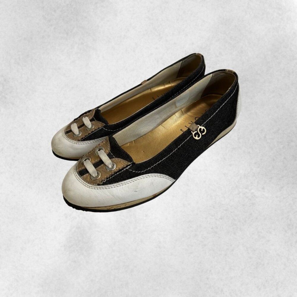 Escada Vintage Sport Denim Ballet Flats Size 8.5 - Picture 3 of 7